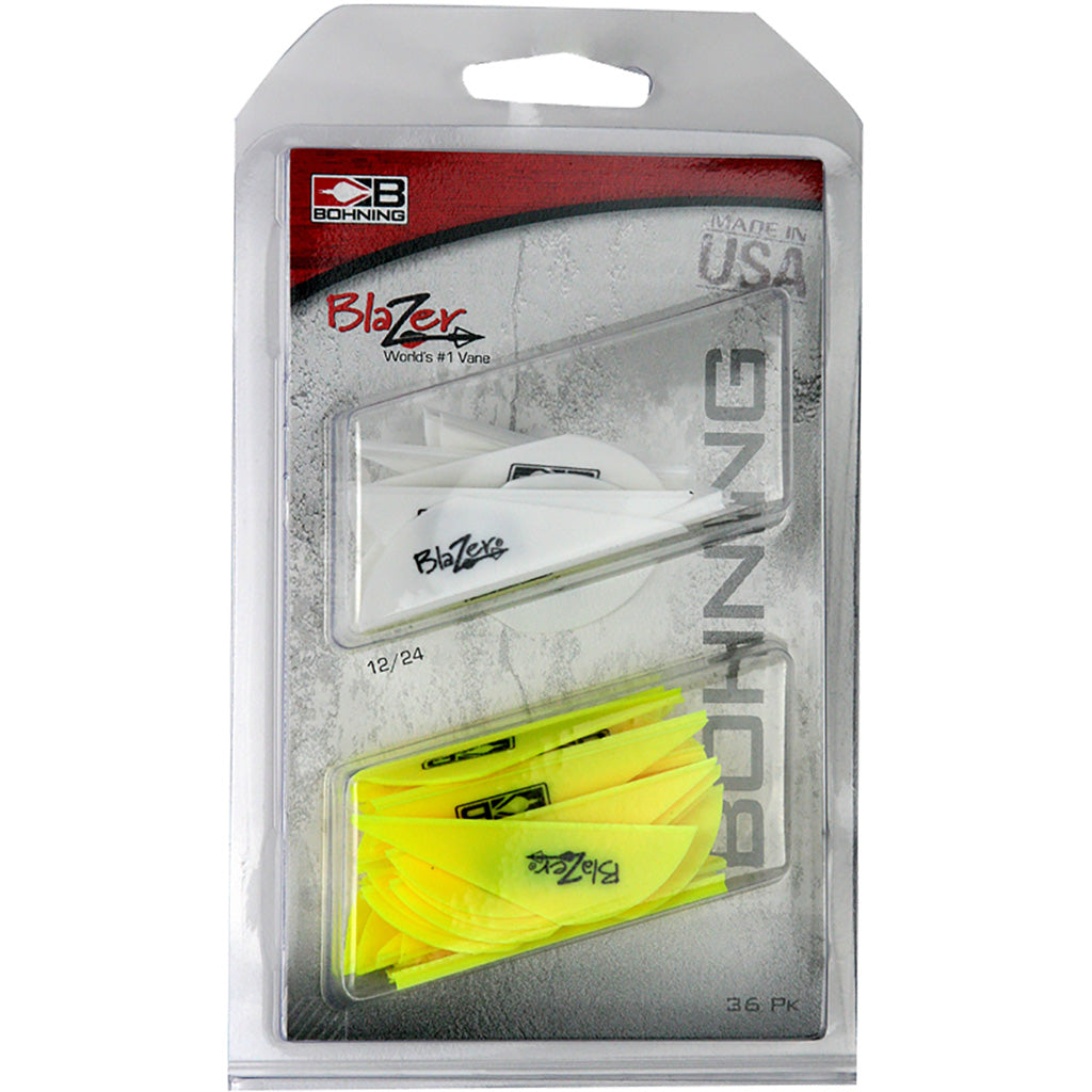 Bohning Blazer Vane Combo White/Neon Yellow 36 pk. Arrow Fletching