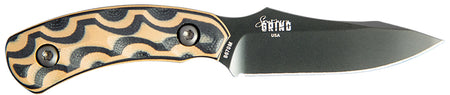 Southern Grind Jackal Pup 2.80" Fixed Drop Point Black PVD 8670 Steel Blade, Black/Tan G10 3D Milled Handle with Sheath