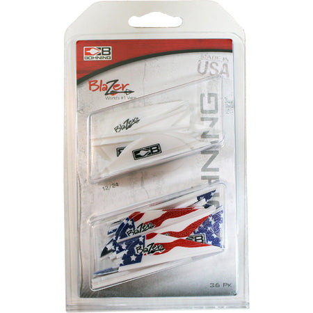 Bohning Blazer Vane Combo White/American Flag 2 in. 36 Pack