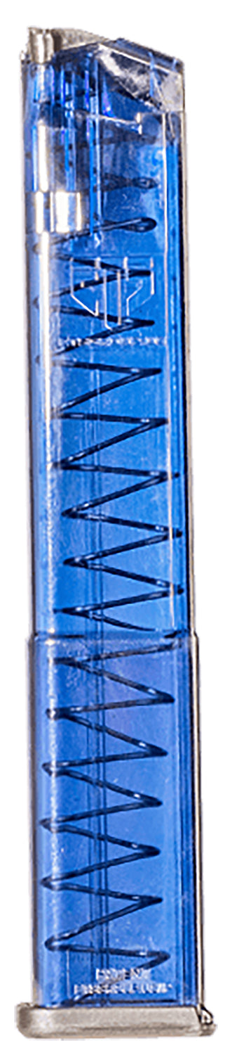 ETS Group GLK18G2BLU 31rd Extended 9mm Luger Glock 17/18/19/19X/26/34/45 Magazine Gen2 Clear Blue Polymer