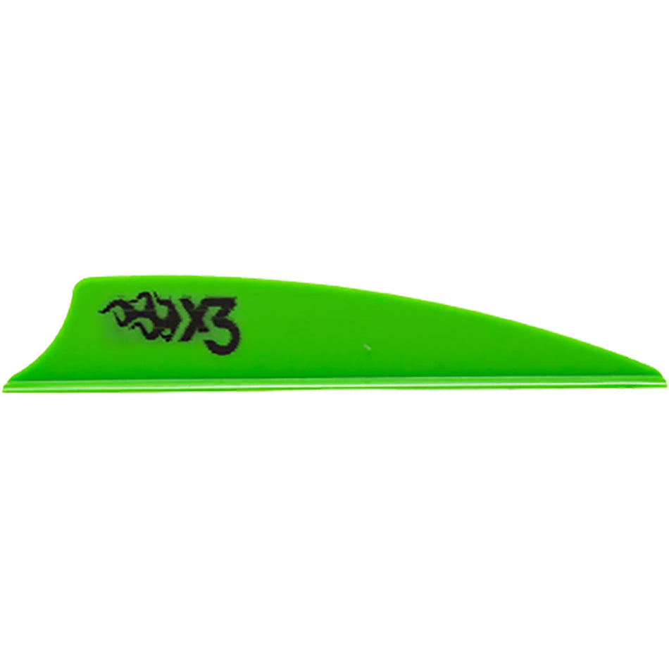 Bohning X3 Neon Green Arrow Vanes 2.25 in. 100 Pack
