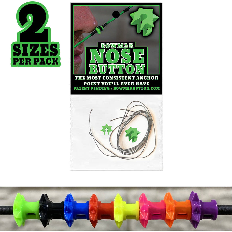 Bowmar Nose Button Blue Small/Large 2-Piece Archery Anchor