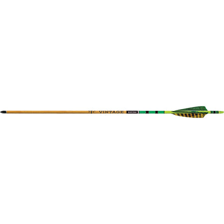Black Eagle Vintage Traditional Carbon Arrows .005 400 Spine Green/Yellow Feathers 6-Pack