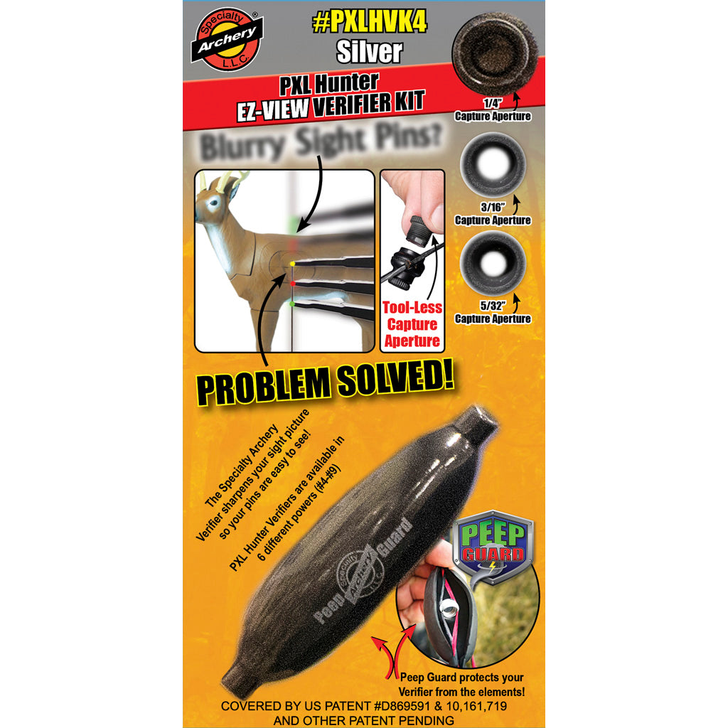 Specialty Archery PXL Hunter EZ-View Verifier Kit No. 4 Silver Peep Sight