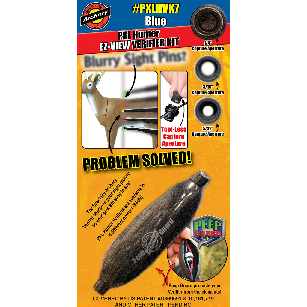 Specialty Archery PXL Hunter EZ-View Verifier Kit No. 7 Blue with Peep and Apertures