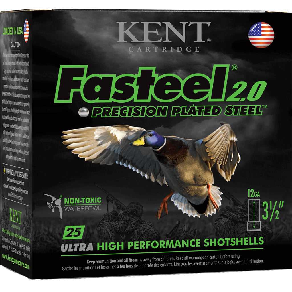 Kent Cartridge Fasteel 2.0 Precision Plated Steel 12 Gauge 3.5 in / 3.5 in #3 1-3/8 oz