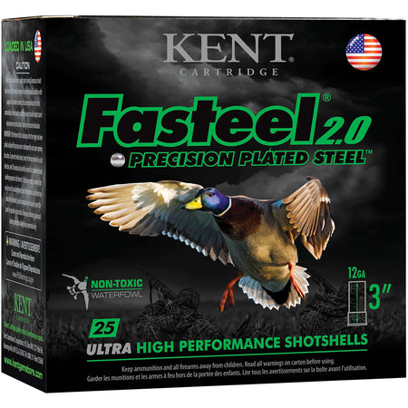Kent Cartridge K122FS303 Fasteel 2.0 Waterfowl 12 Gauge 2.75" 1-1/16oz 3 Shot 1550 fps