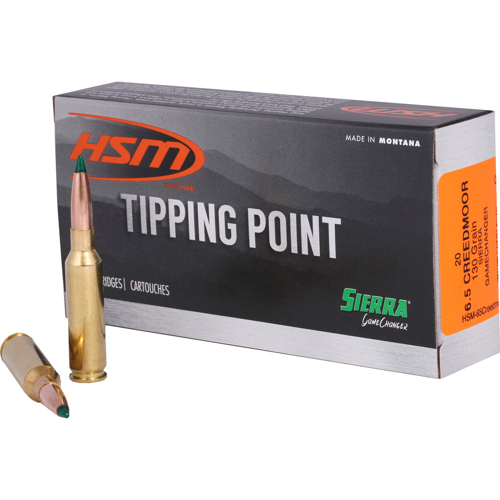 HSM HSM65Creedmoor4N Tipping Point Sierra GameChanger  130 Grain 6.5mm Creedmoor