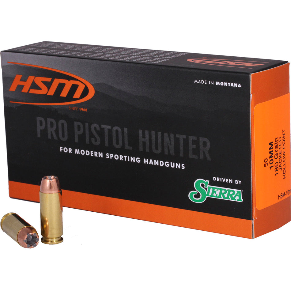 HSM HSM10mm15N Pro Pistol Jacketed Hollow Point JHP 180 Grain 10mm Auto