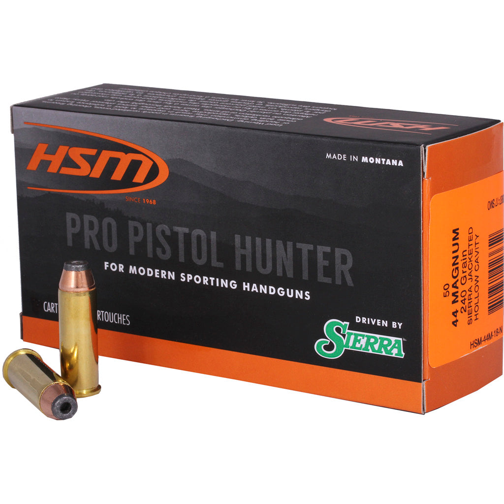 HSM HSM44M18N Pro Pistol Jacketed Hollow Cavity  240 Grain .44 Magnum