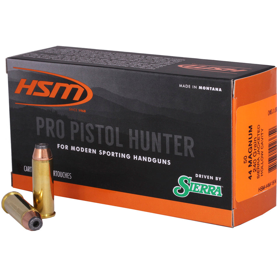 HSM HSM44M18N Pro Pistol Jacketed Hollow Cavity  240 Grain .44 Magnum