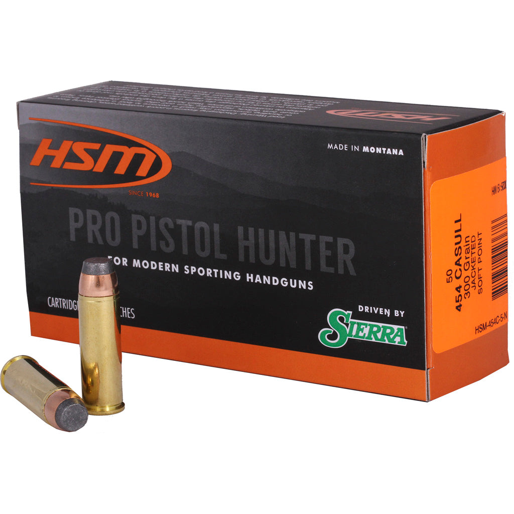 HSM HSM454C5N Pro Pistol Jacketed Soft Point JSP 300 Grain .454 Casull