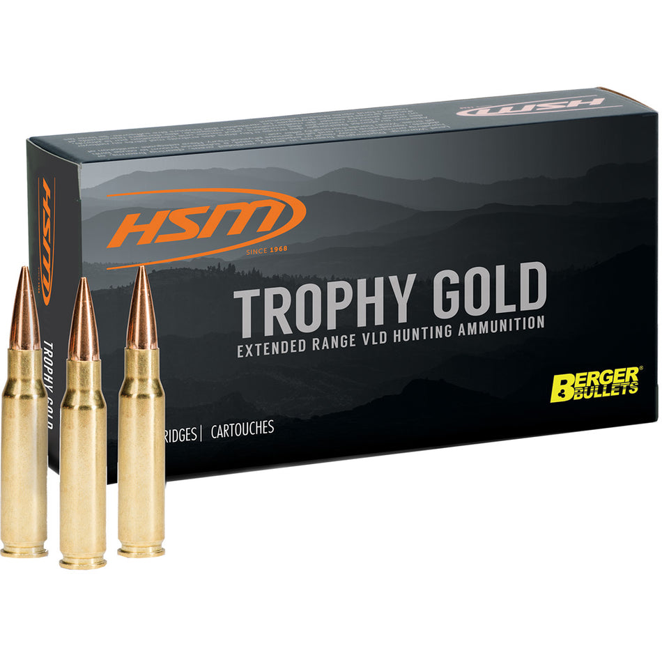 HSM BER300WM210VLD Trophy Gold Berger Hunting VLD Match  210 Grain .300 Winchester Mag