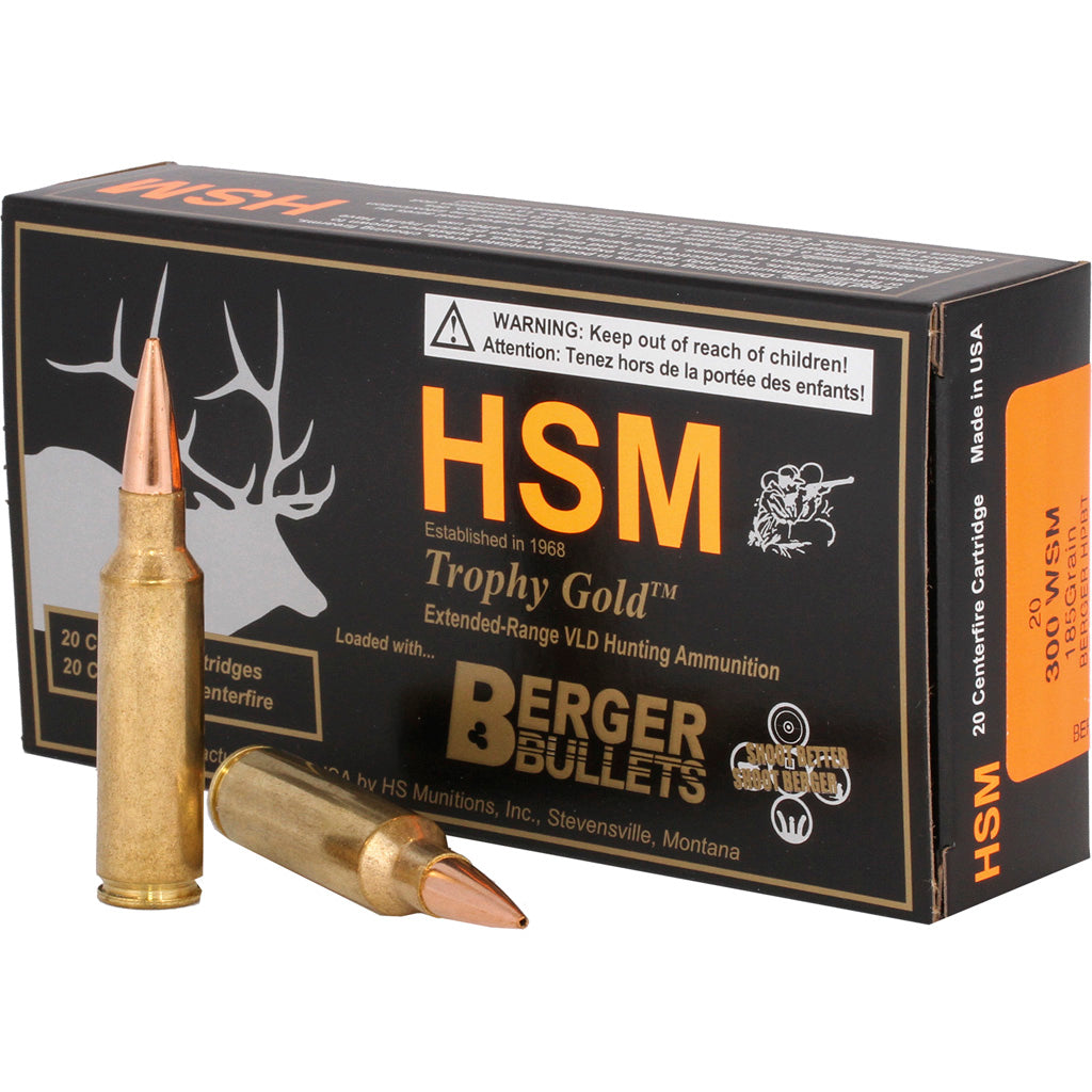 HSM Trophy Gold .300 WSM 185 gr BTHP ammo