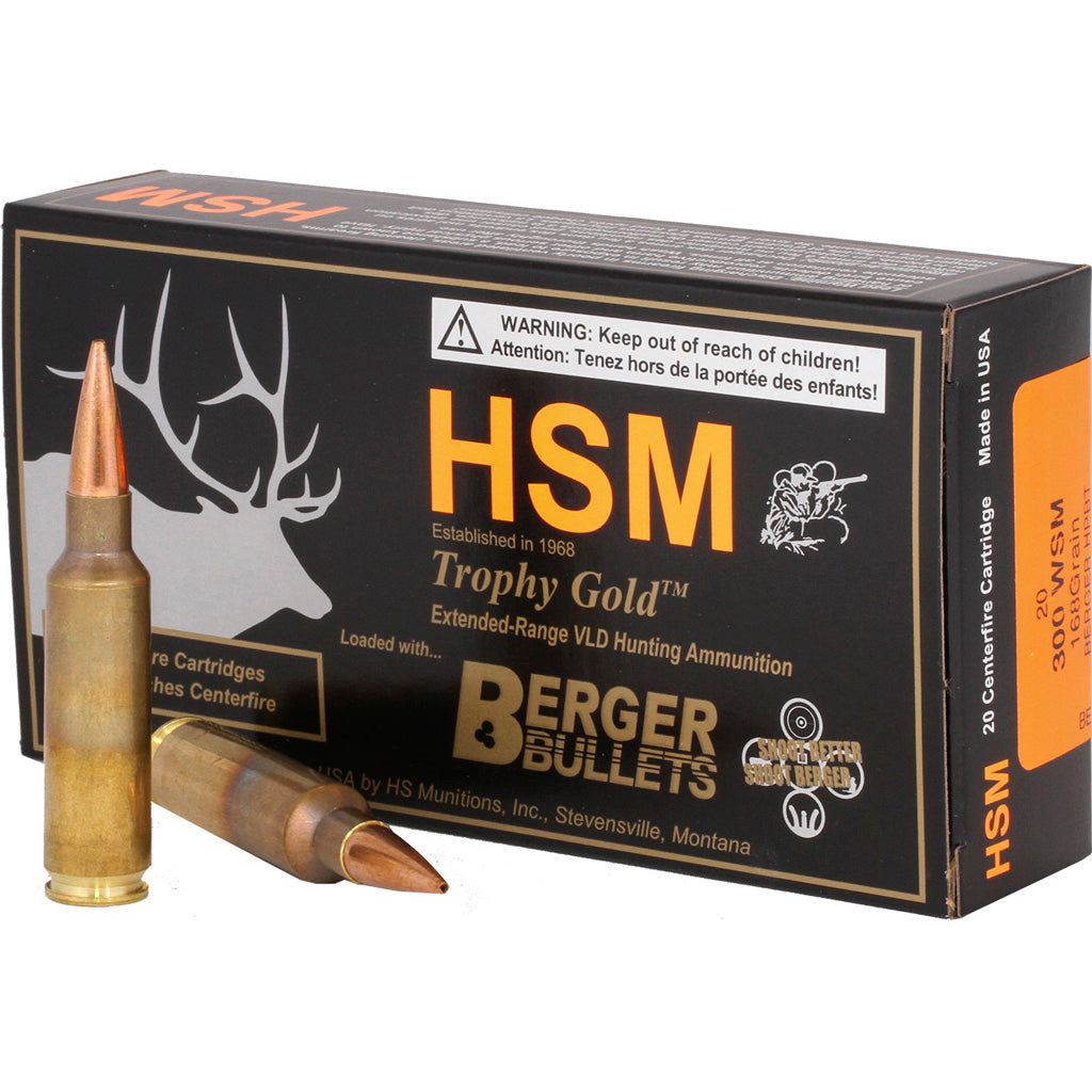HSM Trophy Gold .300 WSM 168 gr BTHP ammo