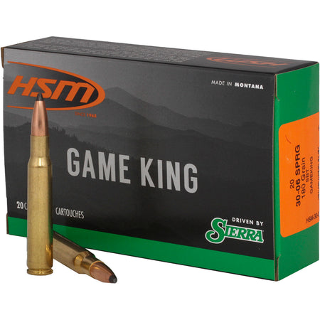 HSM HSM300641N Sierra GameKing Spitzer Boat Tail SBT 180 Grain .30-06 Springfield