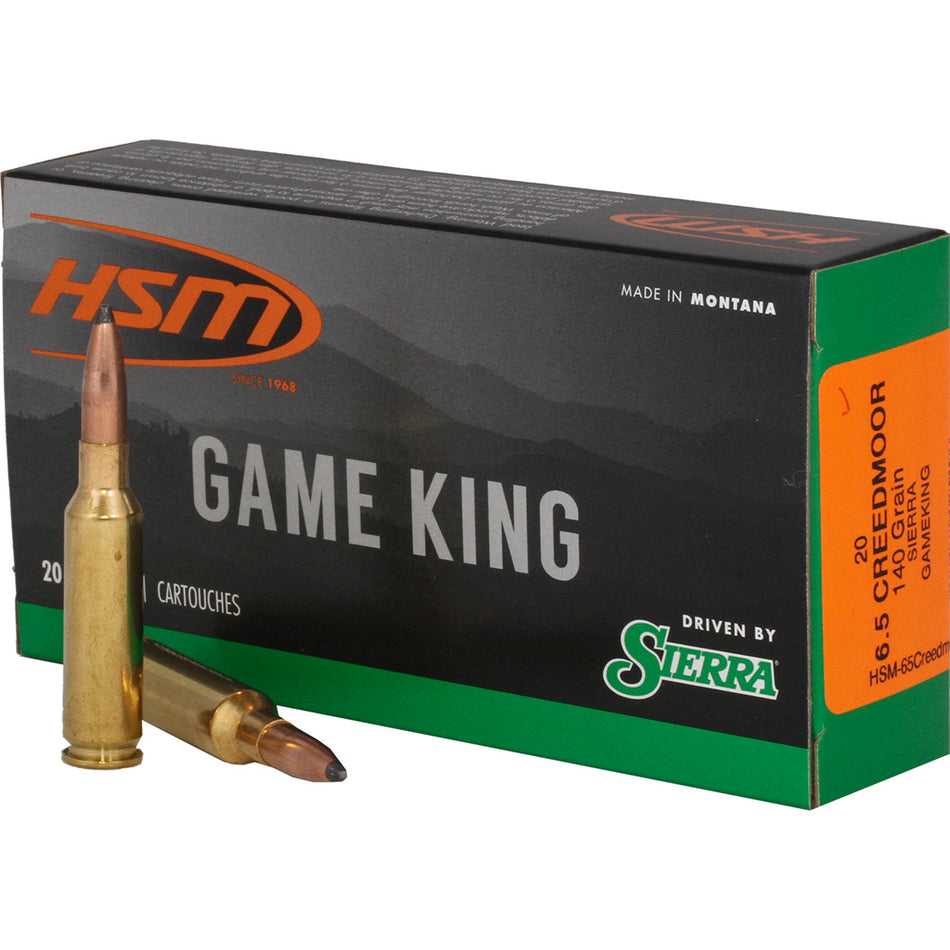 HSM Sierra Game King 6.5mm Creedmoor 140 gr JSP ammo