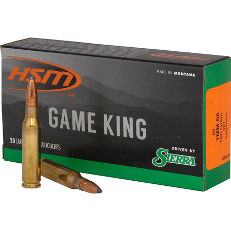 HSM Sierra Game King 7mm-08 Remington 160 gr JSP ammo