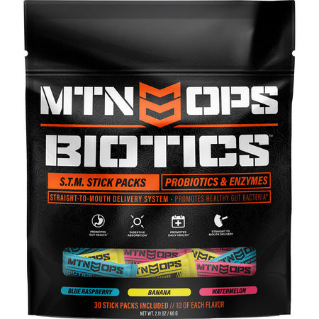 MTN Ops Biotics STM Pre and Probiotic Stick Pack 30 ct