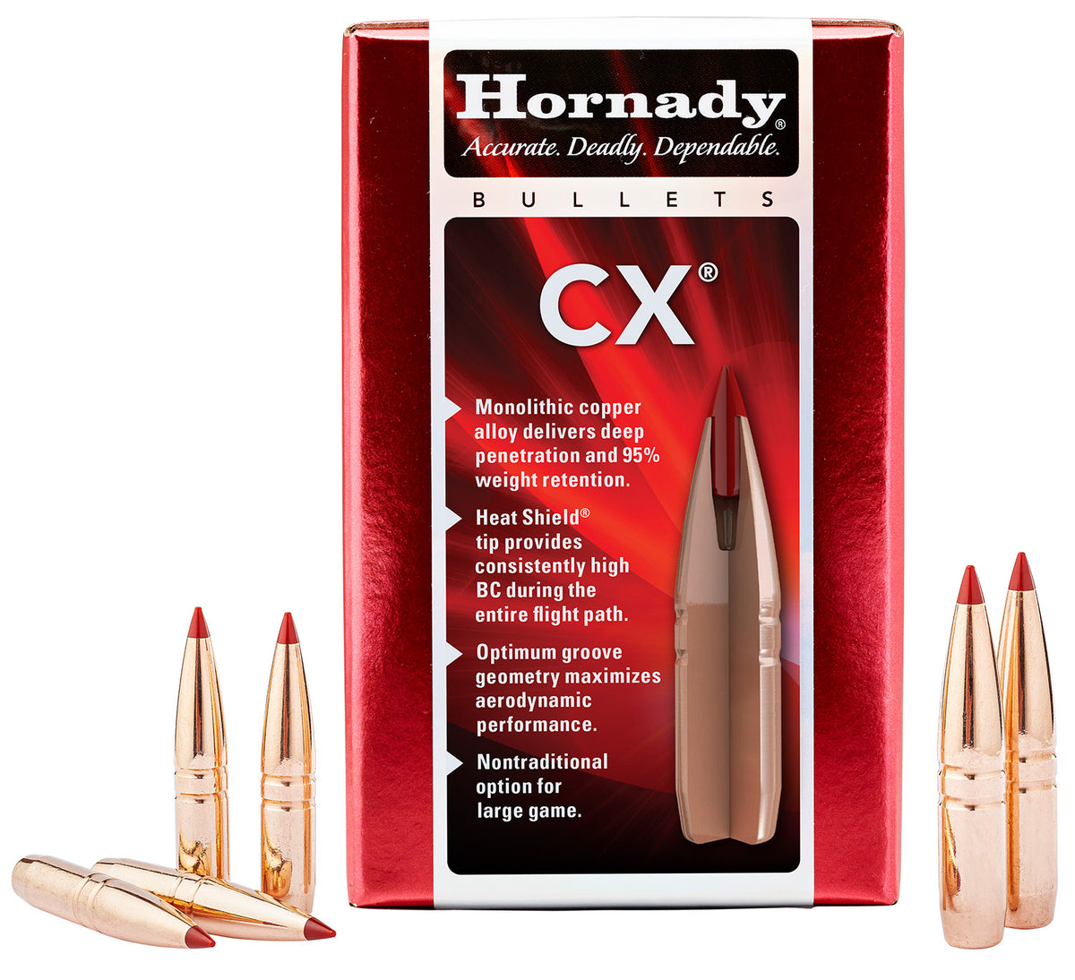 Hornady CX 25 Cal .257 90gr Copper Alloy Expanding BT Bullets Box of 50