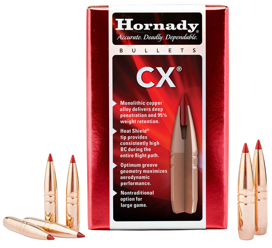 Hornady CX 338 Cal 185gr Copper Alloy Expanding Reloading Bullets Box of 50