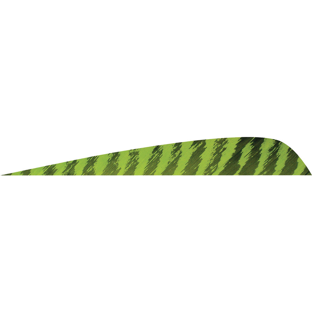 Gateway Parabolic Arrow Feathers Barred Chartreuse 4 in. Left Wing 50-Pack