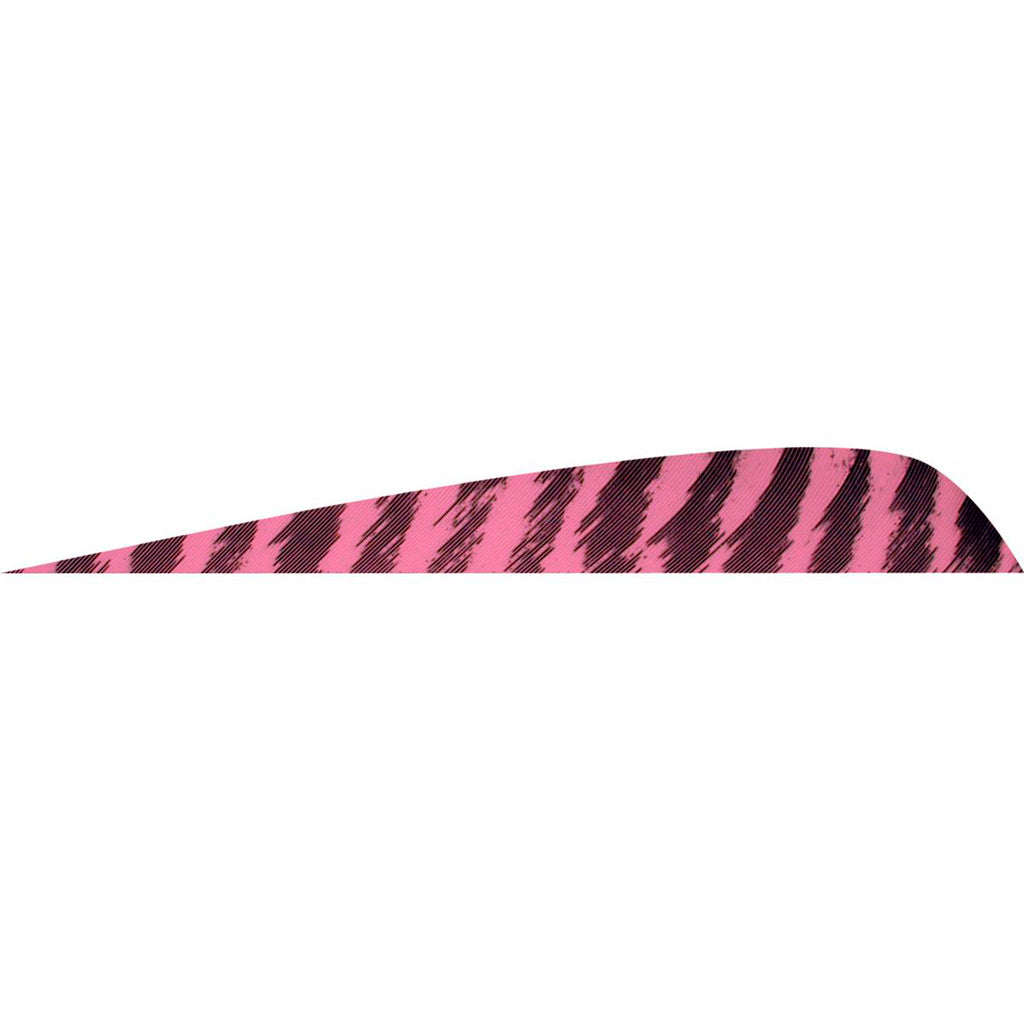 Gateway Parabolic Arrow Feathers Barred Flo Pink 4 in. Right Wing 50 Pack