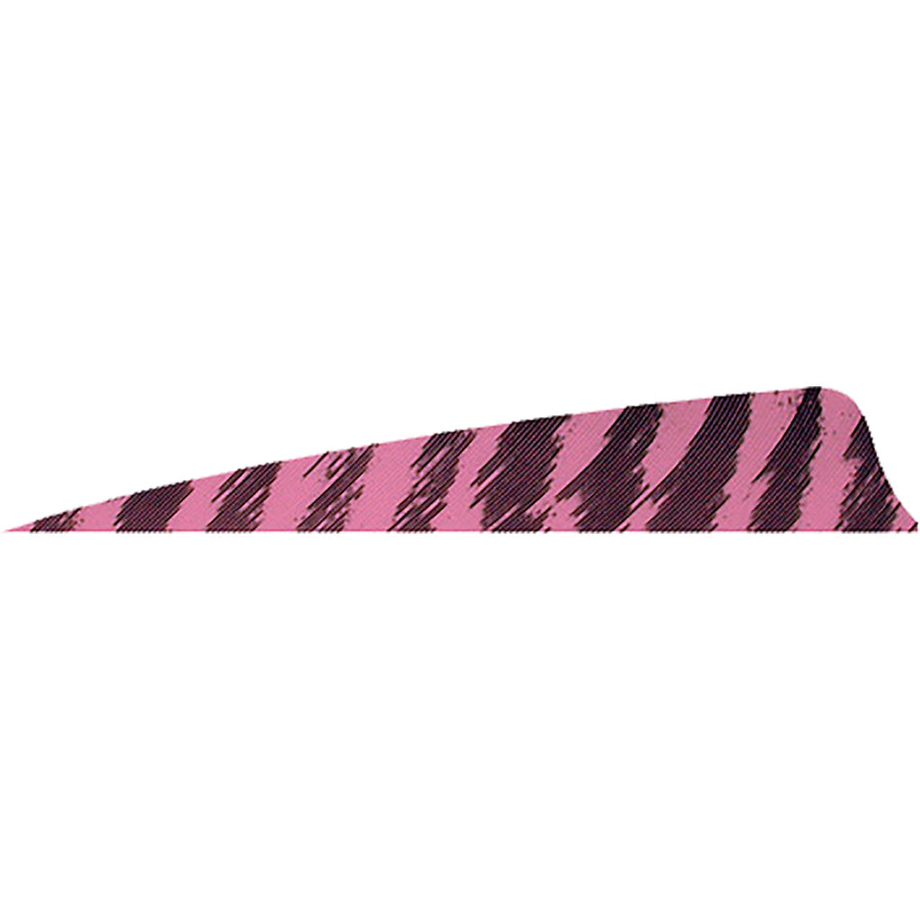 Gateway Shield Cut Feathers Barred Flo Pink 4 in. RW 50-Pack Arrow Fletching
