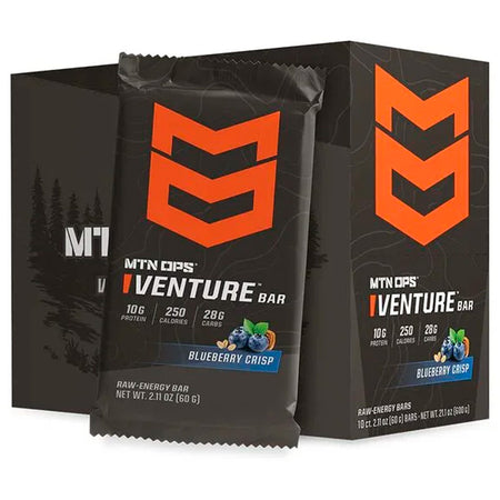 MTN OPS Venture Bar Blueberry Crisp Plant-Based Protein Bar 10-Pack