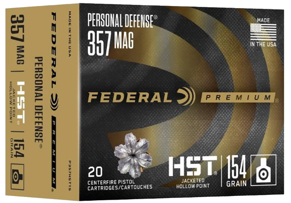 Federal P357HST1S PERSONAL DEFENSE Premium HST Jacketed Hollow Point  154 Grain .357 Magnum