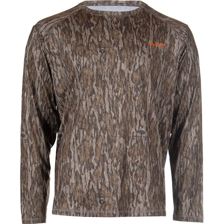 Habit Men's Siesta Cape Long Sleeve Performance Tee Medium - Mossy Oak New Bottomland