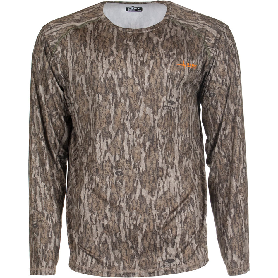 Habit Men's Siesta Cape Long Sleeve Performance Tee XL - Mossy Oak New Bottomland