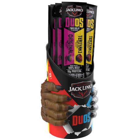 Jack Links 1.84oz Beef Stick Duos Mug Display 40ct Original & Teriyaki