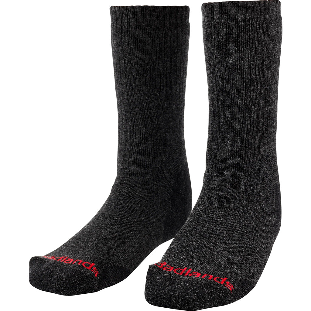 Badlands Heavyweight Merino Crew Sock Black - Large