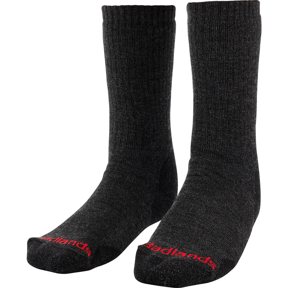 Badlands Heavyweight Merino Crew Sock Black - XL