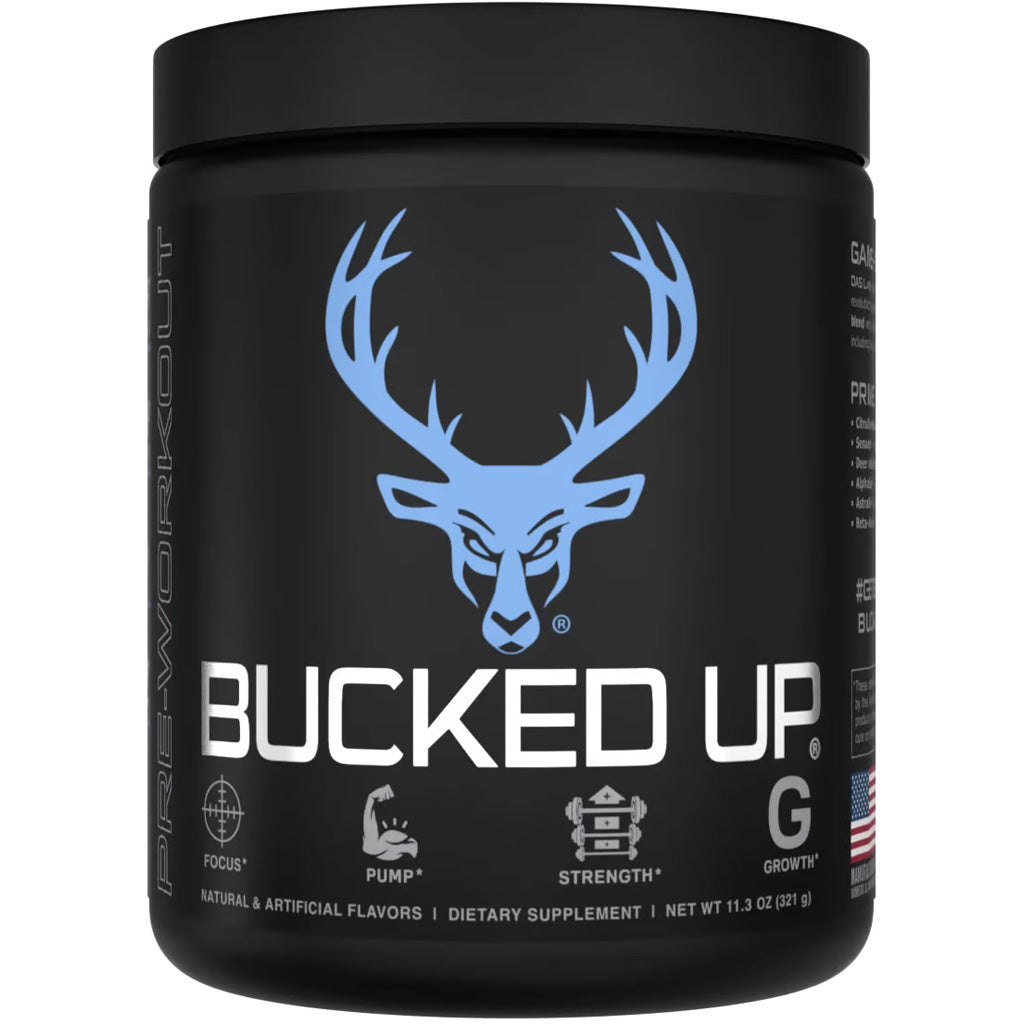Bucked Up Pre-Workout Blue Raz Flavor 30 Serving Tub