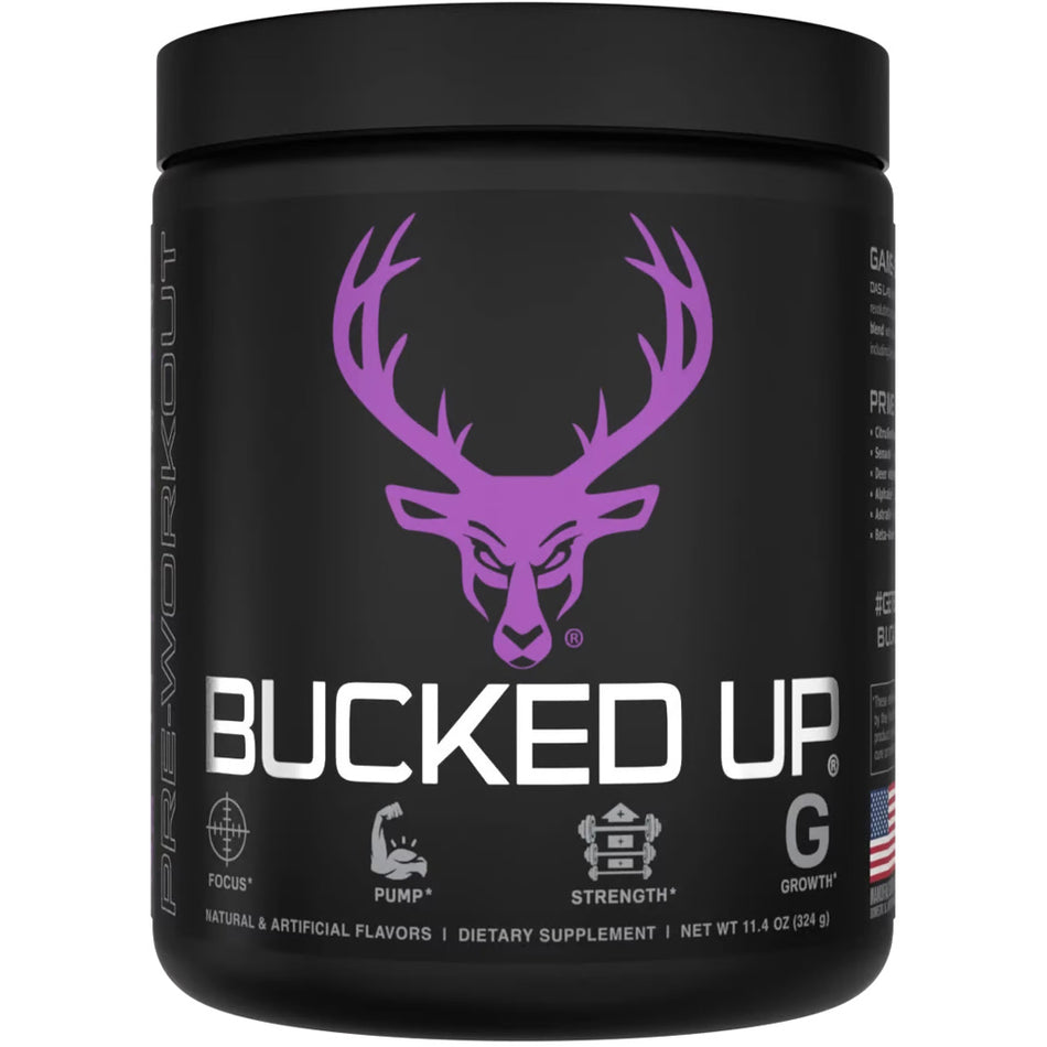 Bucked Up Pre-Workout Grape Gainz Flavor 30 Serving Tub