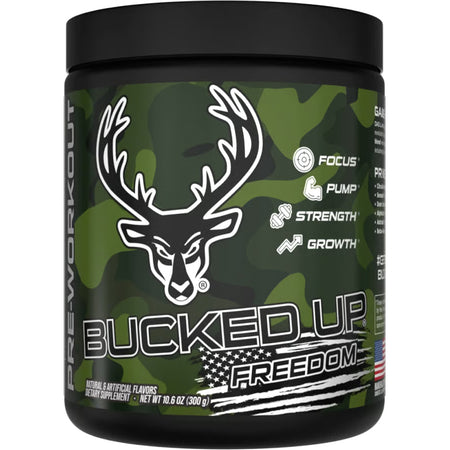 Bucked Up Pre-Workout Freedom Grape Flavor 30 Serving Tub