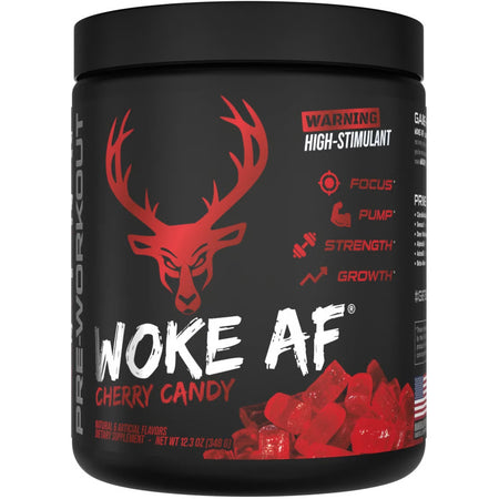 Bucked Up Woke AF Pre-Workout Cherry Hard Candy Flavor 30 Serving Tub