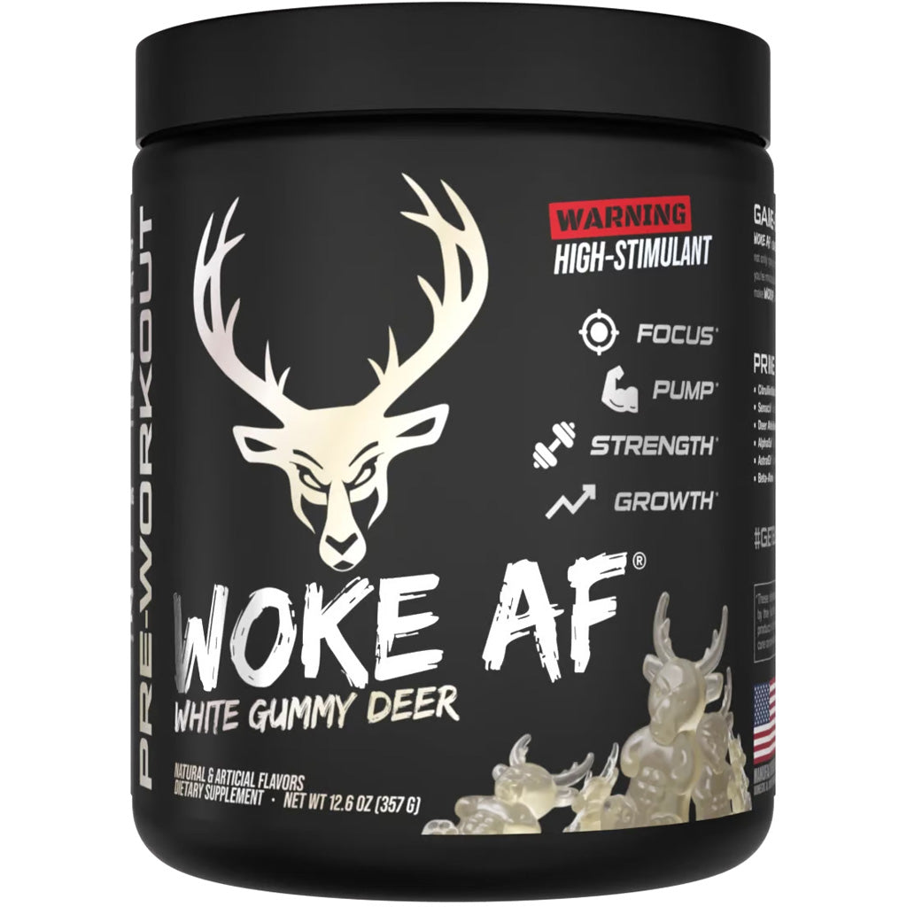 Bucked Up Woke AF Pre-Workout White Gummy Deer Flavor 30 Serving Tub