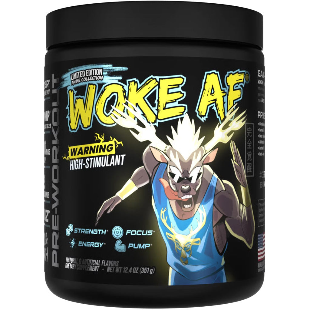 Bucked Up Woke AF Pre-Workout Anime Yuza/Peach Flavor 30 Serving Tub