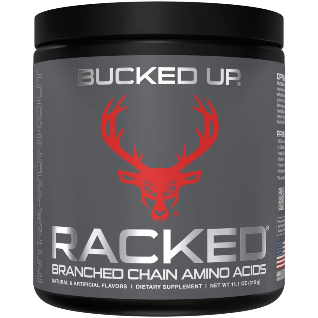 Bucked Up Racked BCAA Blood Raz Flavor 30 Serving Tub