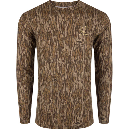Drake Ol' Tom Performance Camo Long Sleeve Crew Shirt MO Bottomland XLarge