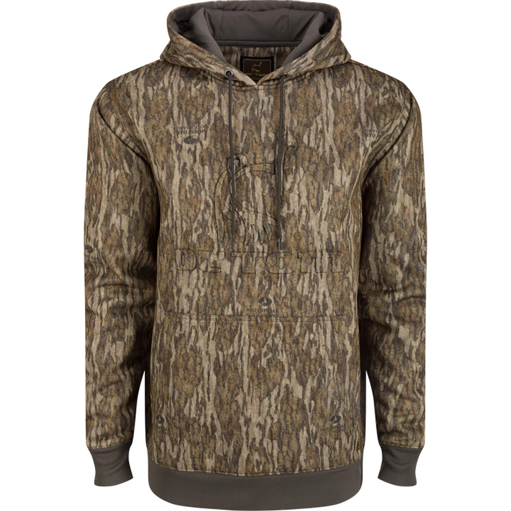 Drake Ol' Tom Back Eddy Embossed Logo Camo Hoodie MO Bottomland XLarge