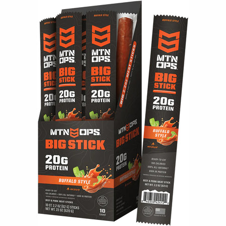 MTN Ops Big Meat Stick Buffalo Flavor 10-Count Box