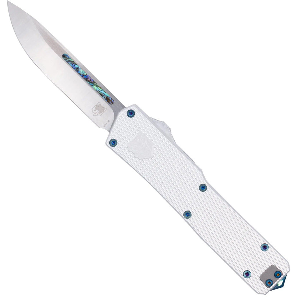 CobraTec Abalone Edge OTF Knife White/Abalone Finish