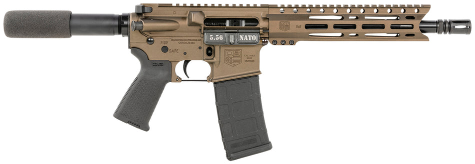 Diamondback DB1915K071 DB15 5.56x45mm NATO 30+1 10" Black Nitride Threaded Barrel, M-LOK Handguard, Midnight Bronze Aluminum Picatinny Rail Receiver, Black Buffer Tube, Black Magpul Grip, Right Hand