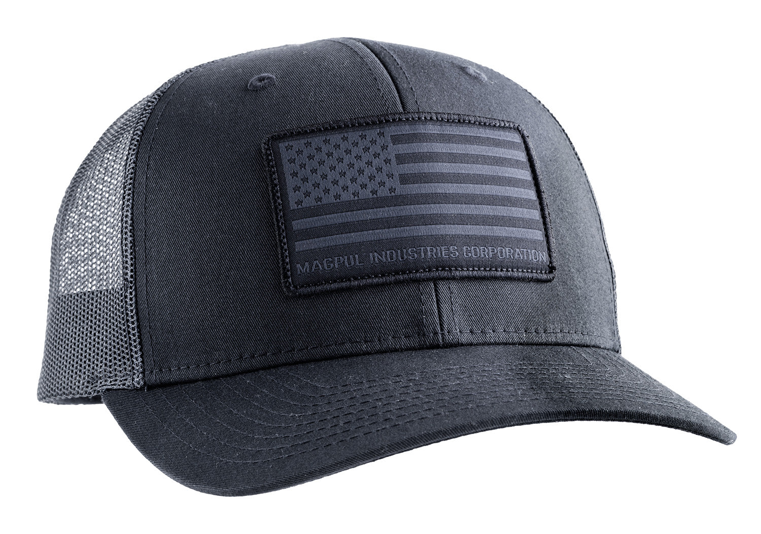 Magpul Standard Patch Trucker Hat Black Adjustable Snapback Woven Flag Patch OSFA MAG1215-001