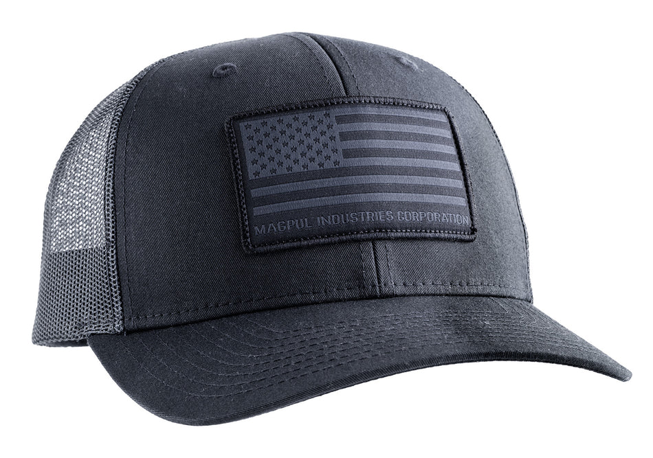 Magpul Standard Patch Trucker Hat Black Adjustable Snapback Woven Flag Patch OSFA MAG1215-001