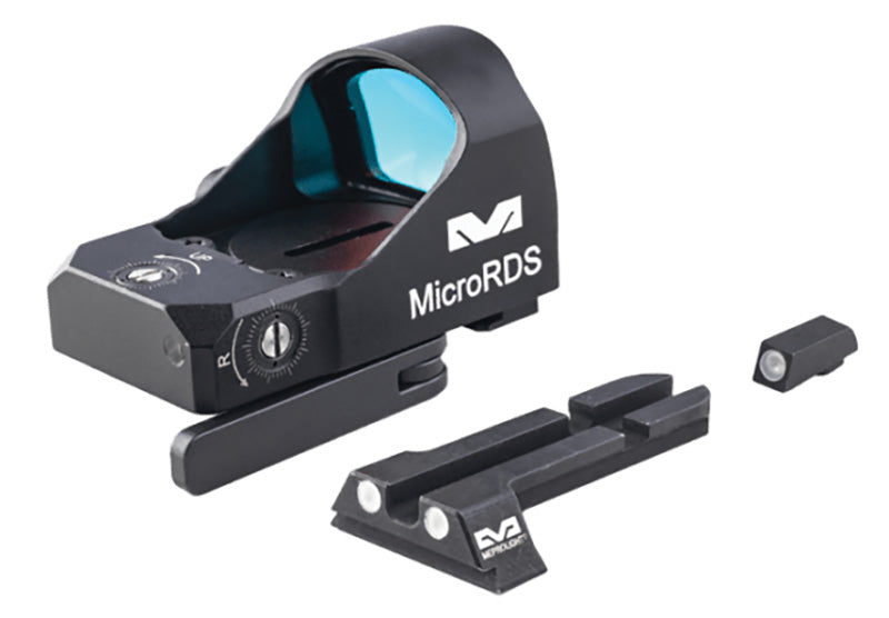 MeproLight MicroRDS Kit Red Dot Micro Sight with QD Adapter and Backup Sights for Springfield XD